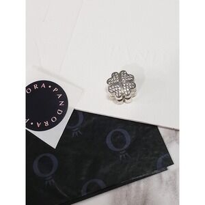 NEW PANDORA PETALS OF LOVE CZ & STERLING SILVER CLIP CHARM 925 ALE 791805CZ